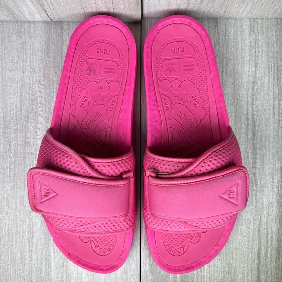 Adidas Pharrell Williams Chancletas HU Pink Sandals Shoe FV7289 Men’s Size 12 - Picture 1 of 13